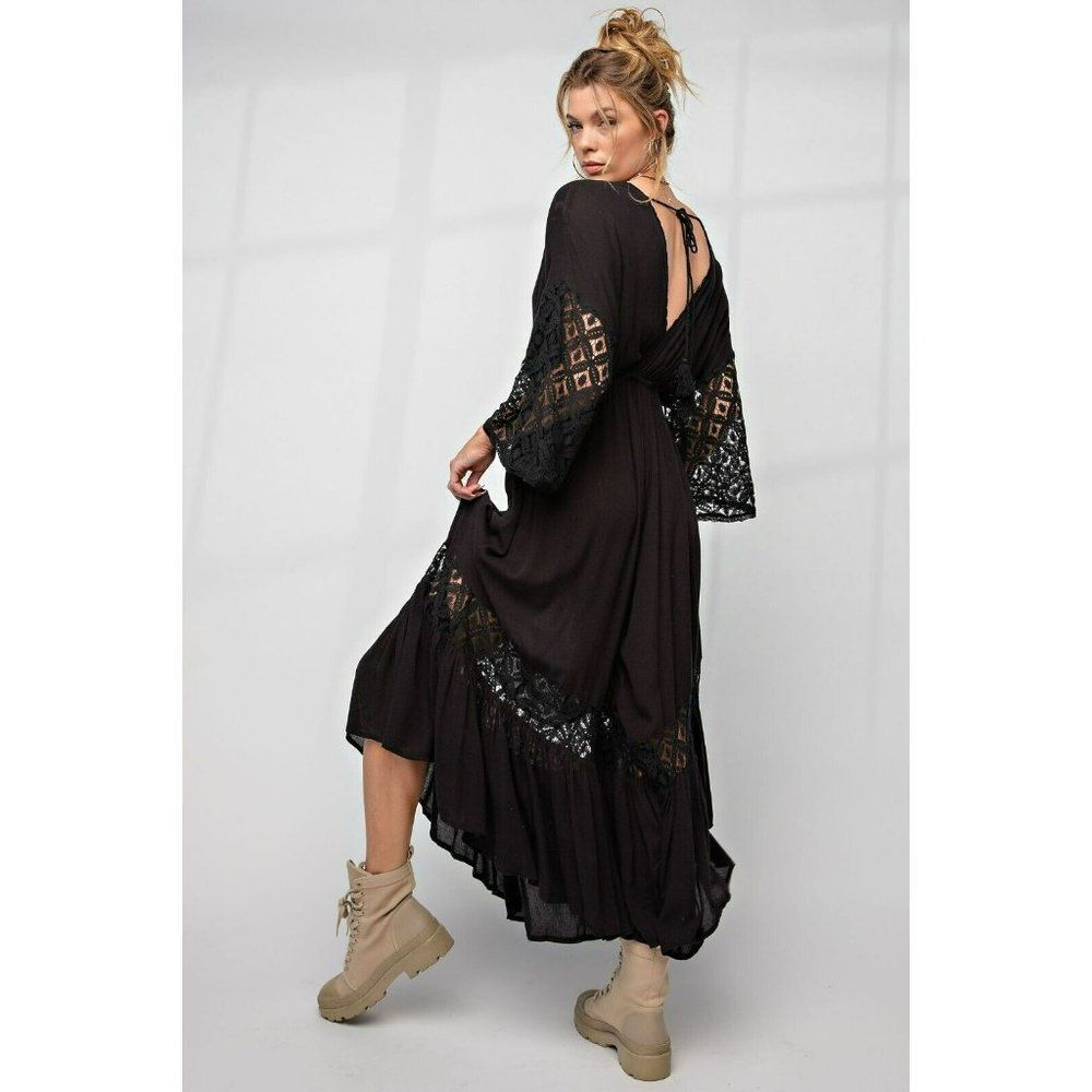 Easel Nellie Lace Jumpsuit in Black EB41214 - Picture 4 of 5